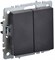 IEK Brite Base чёрный выключатель 2- клавишный проходной 10А BR-V22-0-10-K02 - фото 73262