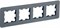 IEK Brite Decor графит матовый стекло скруглённые углы  рамка 4 места BR-M42-G-41-K53 - фото 73267