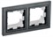 IEK Brite Base чёрный рамка 2 места  IP44 BR-M22-44-K02 - фото 73277