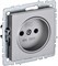 IEK Brite Base алюминий розетка 1-м без заземления, без защитных створок 10А BR-R10-10-K47 - фото 73298