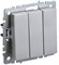 IEK Brite Base алюминий выключатель 3 клавишный 10А BR-V30-0-10-K47 - фото 73300