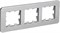 IEK Brite Decor алюминий металл круглённые углы рамка 3 места BR-M32-M-21-K47 - фото 73312