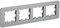 IEK Brite Decor алюминий металл круглённые углы рамка 4 места BR-M42-M-21-K47 - фото 73316