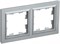 IEK Brite Base алюминий рамка 2 места BR-M22-K47 - фото 73330