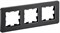 IEK Brite Decor чёрный металл скруглённые углы рамка 3 места BR-M32-M-01-K02 - фото 73339