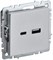IEK Brite Base алюминий розетка USB A+C 18Вт BR-U22-018-K47 - фото 73361