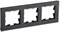 IEK Brite Decor чёрный матовый стекло рамка 3 места BR-M32-G-31-K02 - фото 73365
