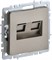 IEK Brite Base шампань розетка компьютерная двойная RJ45 кат.5E BR-K20-1-K37 - фото 73375