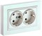IEK Brite жемчуг розетка 2 - места, с заземлением и шторками, 16А в сборе BR-R24-16-K36-F - фото 73433