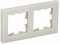 IEK Brite Decor  ванильный глянец стекло рамка 2 места BR-M22-G-K10 - фото 73488