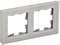IEK Brite Decor дымчатый глянец стекло рамка 2 места BR-M22-G-K30 - фото 73490