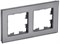 IEK Brite Decor серый глянец стекло рамка 2 места BR-M22-G-K03 - фото 73491