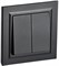 IEK Brite чёрный выключатель 2- клавишный. 10А в сборе BR-V20-0-10-K02-F - фото 73580