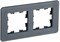 IEK Brite Decor графит матовый стекло скруглённые углы рамка 2 места BR-M22-G-41-K53 - фото 73635