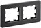 IEK Brite Decor чёрный металл скруглённые углы рамка 2 места BR-M22-M-01-K02 - фото 73677