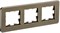 IEK Brite Decor латунь  металл скруглённые углы рамка 3 места BR-M32-M-01-K49 - фото 73680