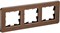 IEK Brite Decor коричневый металл скруглённые углы рамка 3-местная BR-M32-M-21-K30 - фото 73706