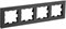 IEK Brite Decor чёрный матовый стекло рамка 4 места BR-M42-G-31-K02 - фото 73729