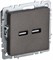 IEK Brite Base тёмная бронза розетка USB A+A 3,1А BR-U21-D31-K45 - фото 73759