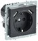 IEK Brite Base чёрный розетка с заземлением и шторками, 16А с USB A+A 3,1А BR-R14-16-U21-D31-K02 - фото 73763