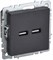 IEK Brite Base чёрный розетка USB A+A 3,1А BR-U21-D31-K02 - фото 73767