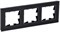 IEK Brite Decor чёрный глянец стекло рамка 3 места BR-M32-G-K02 - фото 73789