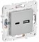 IEK SKANDY Серебряный Розетка USB A+C 3,1А SK-R14S SK-U22-D31-K23 - фото 74044