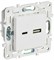IEK SKANDY Арктический белый Розетка USB A+C 3,1А SK-R14W SK-U22-D31-K01 - фото 74069