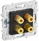 IEK SKANDY Черный Аудиорозетка 4-ая SK-A01Bl SK-S40-K02 - фото 74210