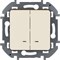 Legrand Inspiria слоновая кость выключатель двухклавишный с подсветкой/индикацией 10 AX - 250 В 673631 - фото 74658