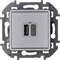 Legrand Inspiria алюминий зарядное устройство с двумя USB-разьемами A-C 240В/5В 3000мА 673762 - фото 74705