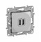 Legrand Etika алюминий розетка USB 2-ая 240В/5В 2400мА 672494 - фото 75041