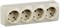 IEK GLORY РС24-3-ХК Розет. 4-ая с з/к о/у 16А GLORY кремовый ERH41-K33-16 - фото 75131
