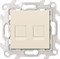 Simon 24 Слоновая кость Розетка для передачи данных 2xRJ45 Cat.6 UTP 2410600-031 - фото 75899