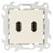 Simon 24 Слоновая кость Коннектор 2хUSB 2.0 тип A 2411090-031 - фото 76091