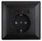 Intro Розетка Solo 4-410-05 с заземлением P+E Schuko со шторками, 16А-250В + 2хUSB, IP20, СУ, антрацит Б0053717 - фото 76260