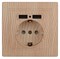 Intro Розетка Plano 1-410-11 с заземлением 2P+E Schuko со шторками, 16А-250В + 2хUSB 5В-2,1А, IP20, СУ, сосна Б0053949 - фото 76276
