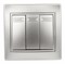 Intro Выключатель Plano 1-106-03 тройной, 10А-250В, IP20, СУ, алюминий Б0053791 - фото 76299