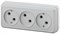 Intro Розетка Quadro 2-205-01 без заземления трехместная 3х2P, 16А-250В, IP20, ОУ, белый Б0053809 - фото 76328