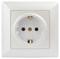 Intro Розетка Solo 4-202-06 с заземлением 2P+E Schuko, 16А-250В, IP20, СУ, перламутр Б0053654 - фото 76434