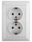 Intro Розетка Solo 4-208-01 с заземлением двойная 2X2P+E Schuko со шторками, 16А-250В, IP20, СУ, белый Б0053697 - фото 76453