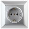 Intro Розетка Solo 4-206-03 с заземлением 2P+E Schuko со шторками, 16А-250В, IP20, СУ, алюминий Б0053683 - фото 76474