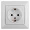 Intro Розетка Solo 4-206-01 с заземлением 2P+E Schuko со шторками, 16А-250В, IP20, СУ, белый Б0053681 - фото 76489
