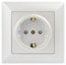 Intro Розетка Solo 4-206-06 с заземлением 2P+E Schuko со шторками, 16А-250В, IP20, СУ, перламутр Б0053686 - фото 76525