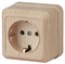 Intro Розетка Quadro 2-202-11 с заземлением 2P+E Schuko, 16А-250В, IP20, ОУ, сосна Б0053790 - фото 76528