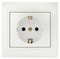 Intro Розетка Plano 1-202-06 с заземлением 2P+E Schuko, 16А-250В, IP20, СУ, перламутр Б0053883 - фото 76532