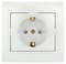 Intro Розетка Plano 1-206-06 с заземлением 2P+E Schuko со шторками, 16А-250В, IP20, СУ, перламутр Б0053929 - фото 76537