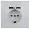 Intro Розетка Plano 1-410-01 с заземлением 2P+E Schuko со шторками, 16А-250В + 2хUSB 5В-2,1А, IP20, СУ, белый Б0053942 - фото 76544