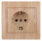 Intro Розетка Plano 1-202-11 с заземлением 2P+E Schuko, 16А-250В, IP20, СУ, сосна Б0053887 - фото 76546