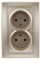 Intro Розетка Plano 1-204-04 без заземления двойная 2х2P, 16А-250В, IP20, СУ, Plano, шампань Б0053909 - фото 76548